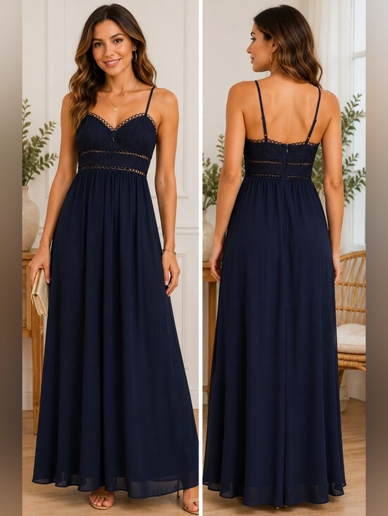 style state Dresses & Skirts - State Navy Lace Bodice Maxi Dress | Size Small | Elegant Formal Boho Dress